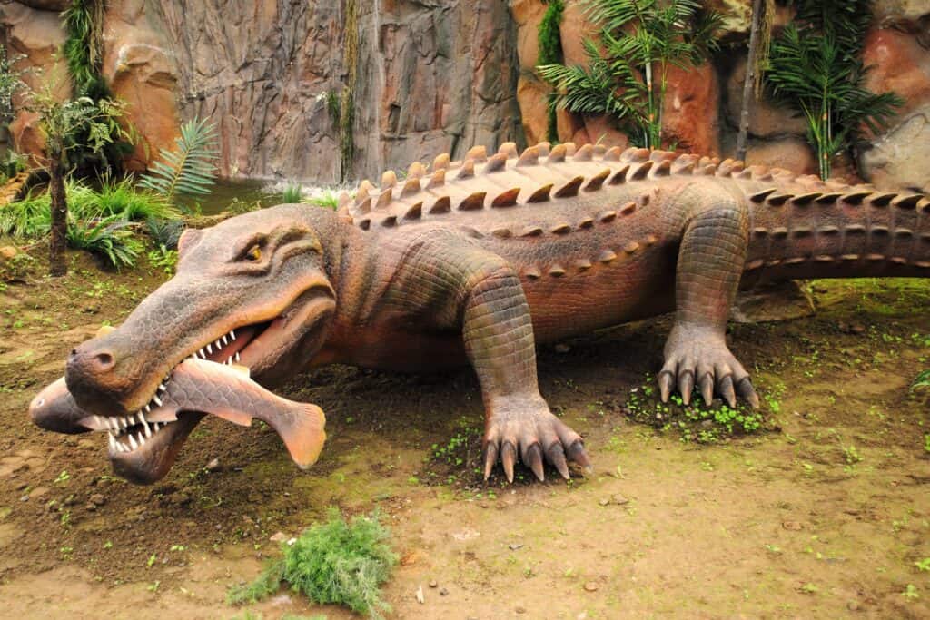 Sarcosuchus with fish in mouth