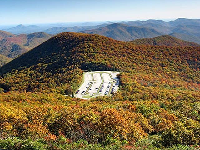 Brasstown Bald (mountain) with fall foliage