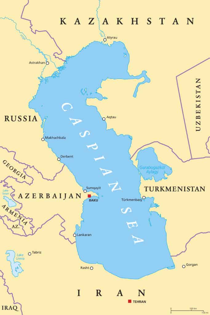 Map of the Caspian Sea