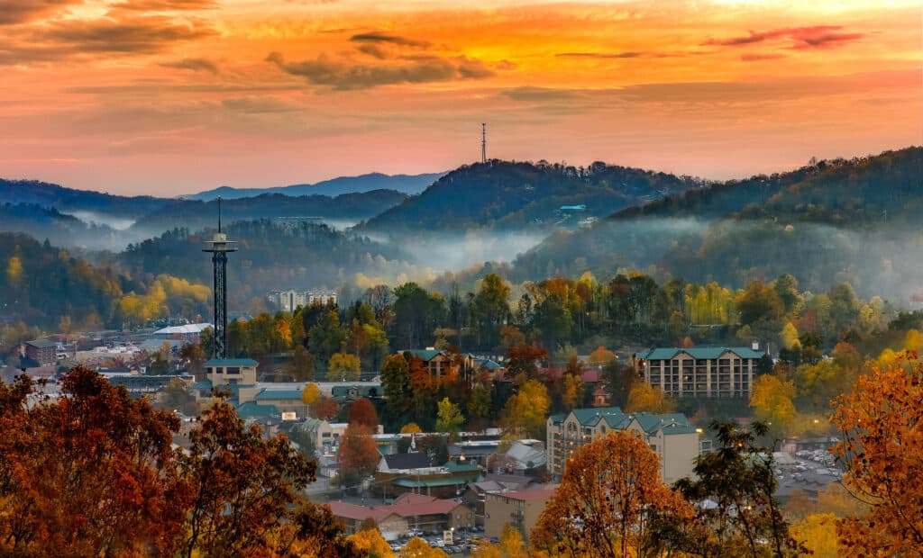 Sunrise over Gatlinburg skyline